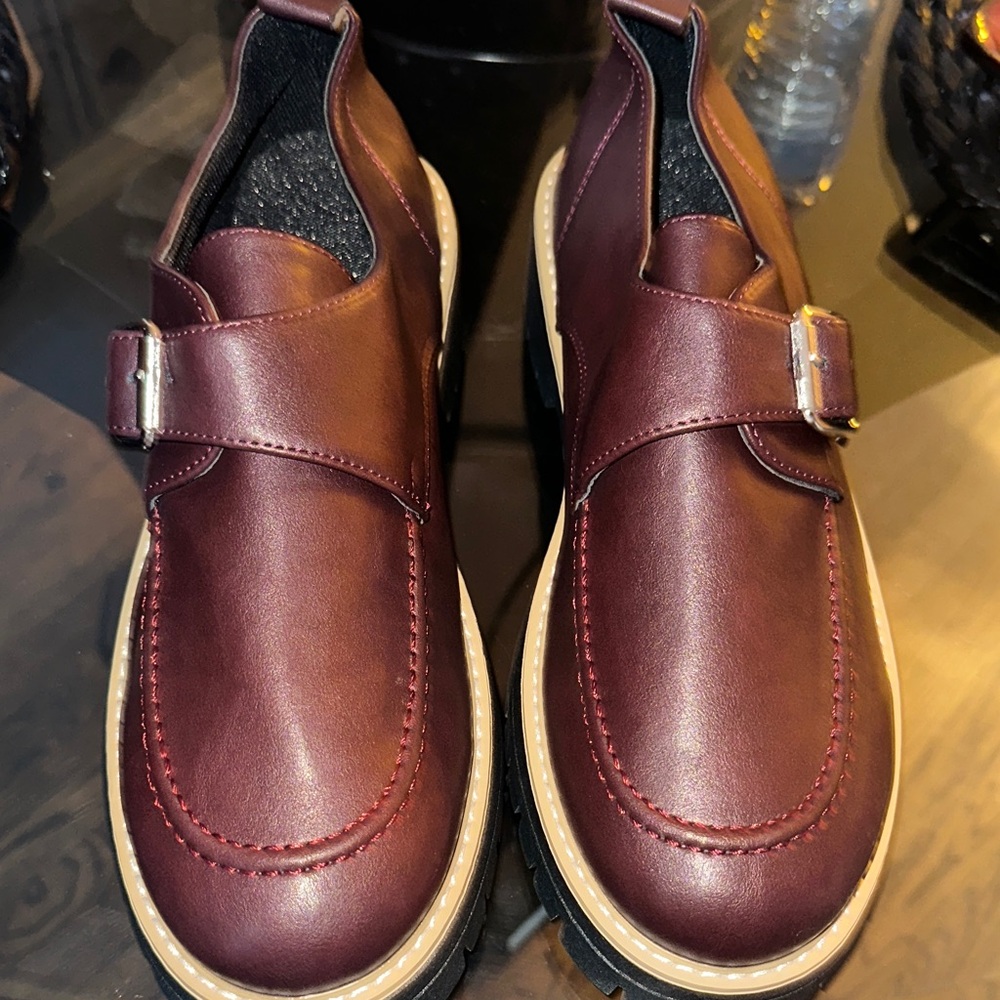 Women's Burgundy Slip-On Loafers